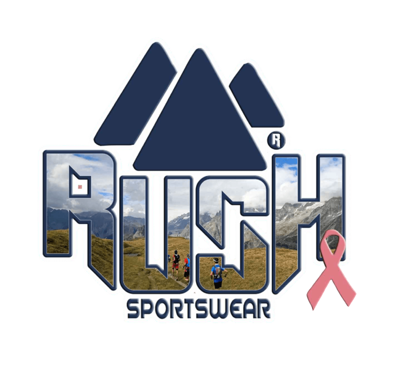 Logo de Rush, patrocinador del duatlón en Ruta Mágica, fabricante de ropa deportiva"