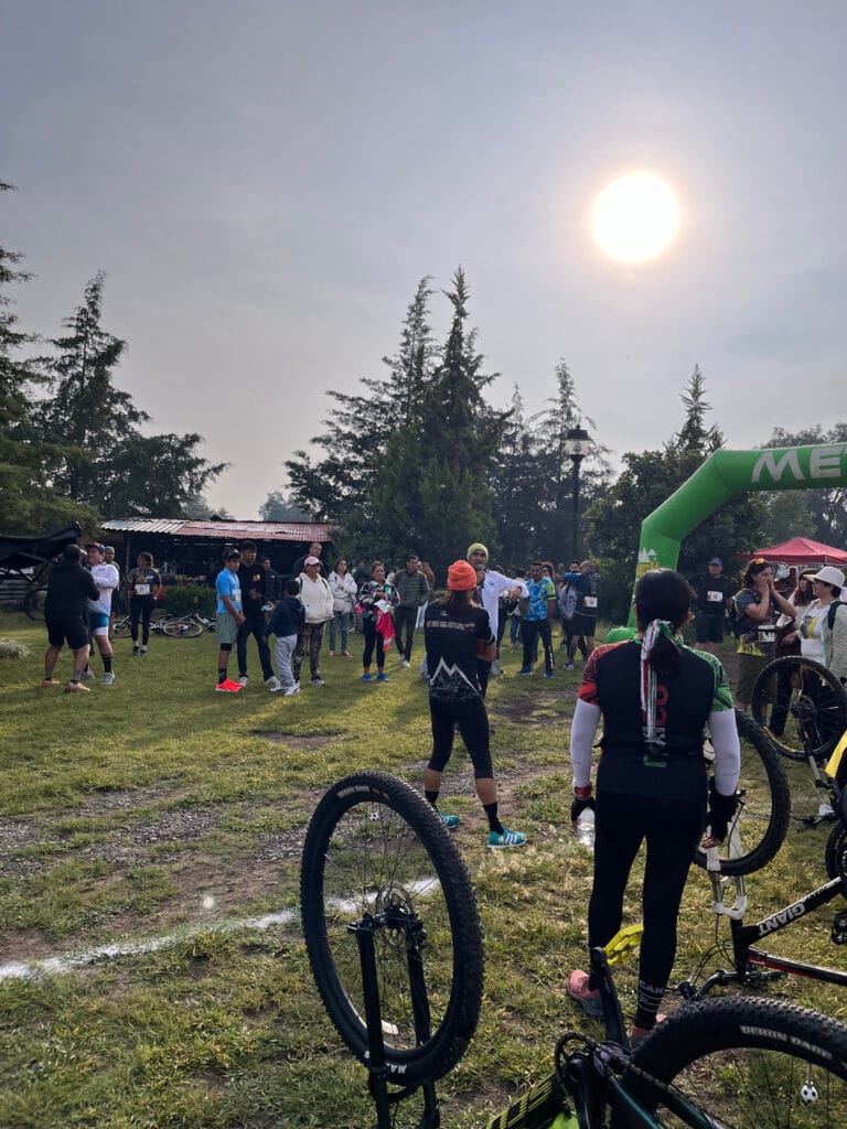 A punto de empezar el duatlon