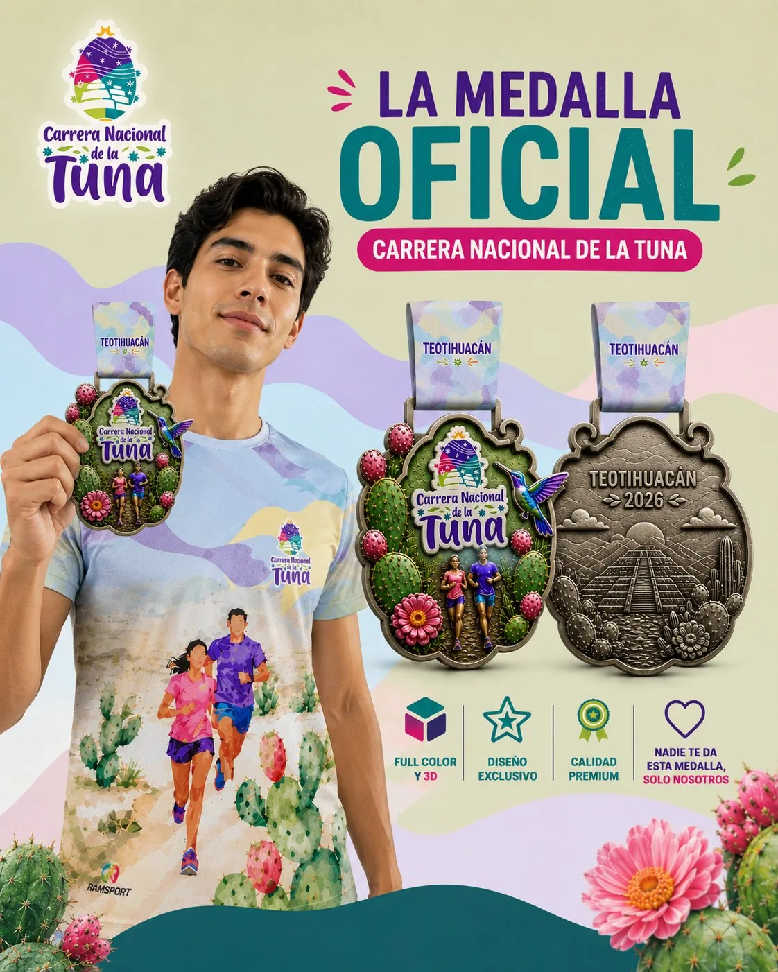 Diseño de la medalla - vista frontal