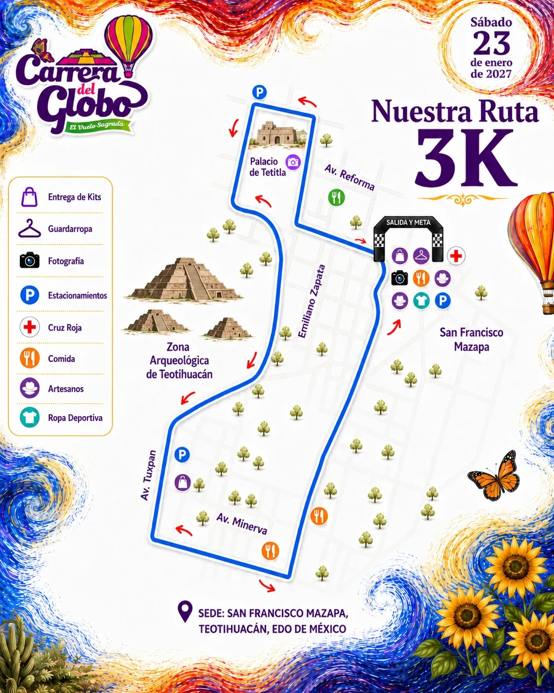 Ruta 3K de la Carrera del Globo 2027