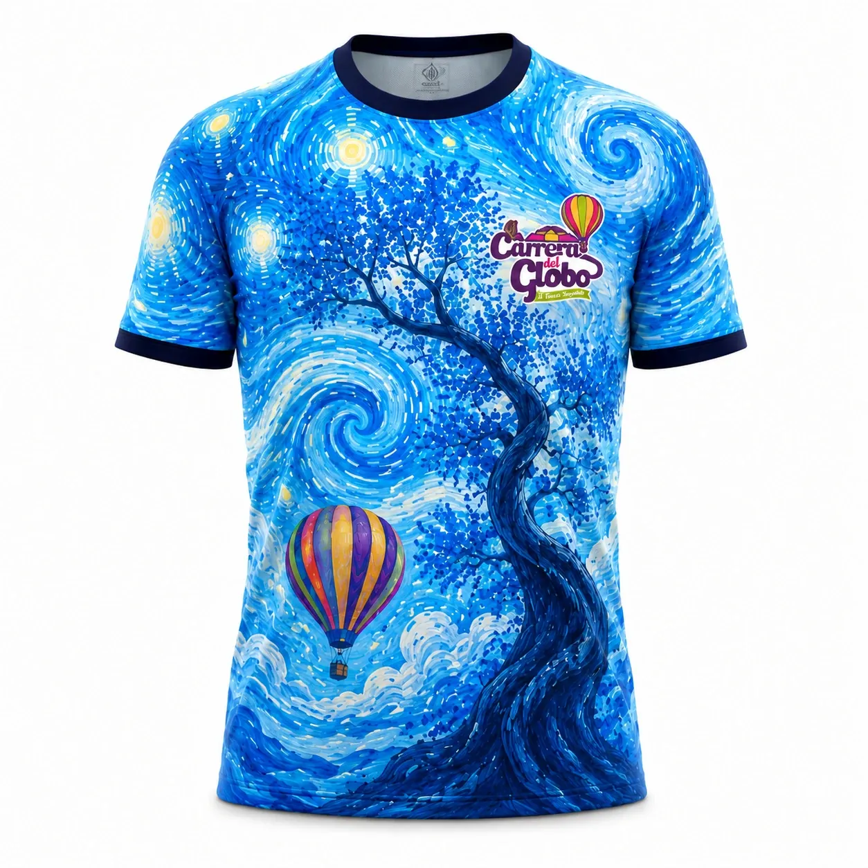 Playera conmemorativa virtual frontal de la Carrera del Globo Virtual