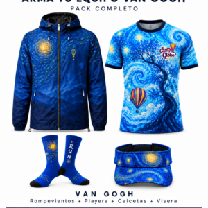 Pack Completo Van Gogh: rompevientos, playera, calcetas y visera; entrega a partir del 20 de octubre