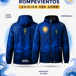 Rompevientos Edición Van Gogh azul: vista frontal, posterior y características