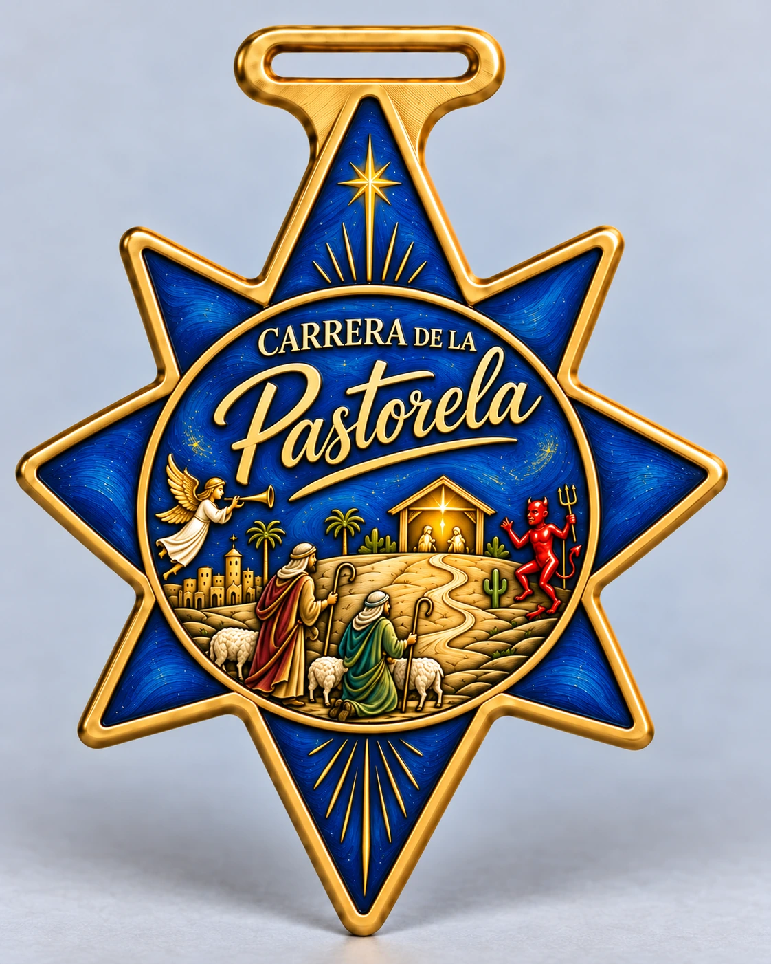 Medalla conmemorativa de Pastorela: estrella azul y dorada