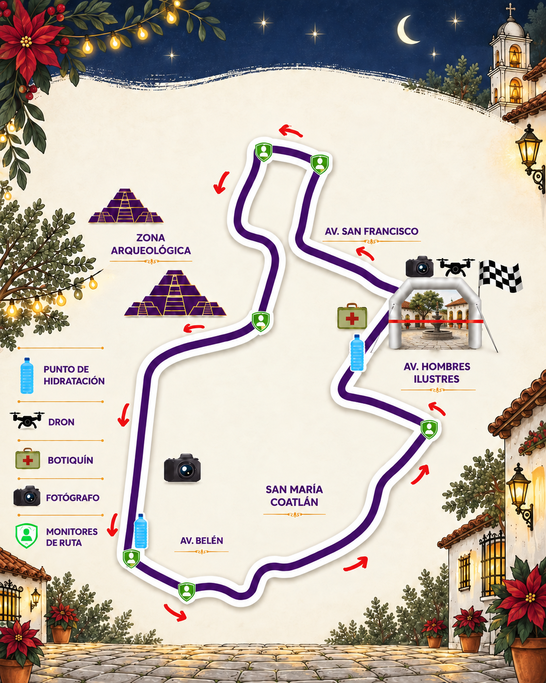Mapa de la ruta de carrera 5 km de la Carrera de la Pastorela